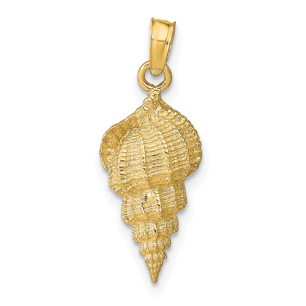 14k Yellow Gold Small Mini Conch Shell Necklace Charm Pendant